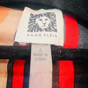 Anne Klein Red and Orange Striped Apparel